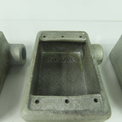 Crouse Hinds FSL1 Cast Iron Single Gang Device Box 1/2" NPT Lot Of 4