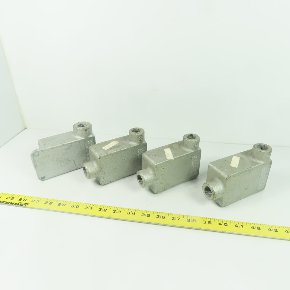 Crouse Hinds FSL1 Cast Iron Single Gang Device Box 1/2" NPT Lot Of 4