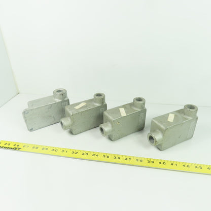 Crouse Hinds FSL1 Cast Iron Single Gang Device Box 1/2" NPT Lot Of 4