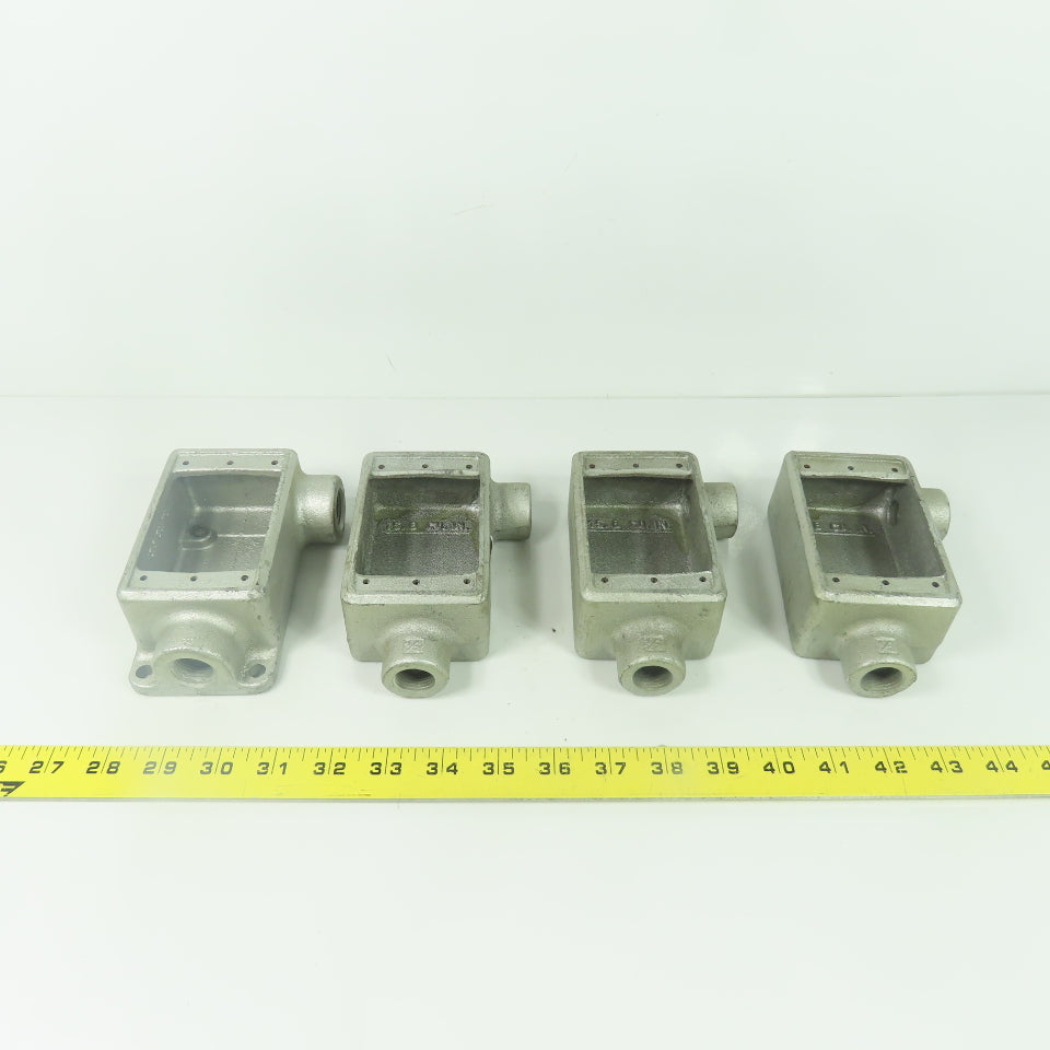 Crouse Hinds FSL1 Cast Iron Single Gang Device Box 1/2" NPT Lot Of 4