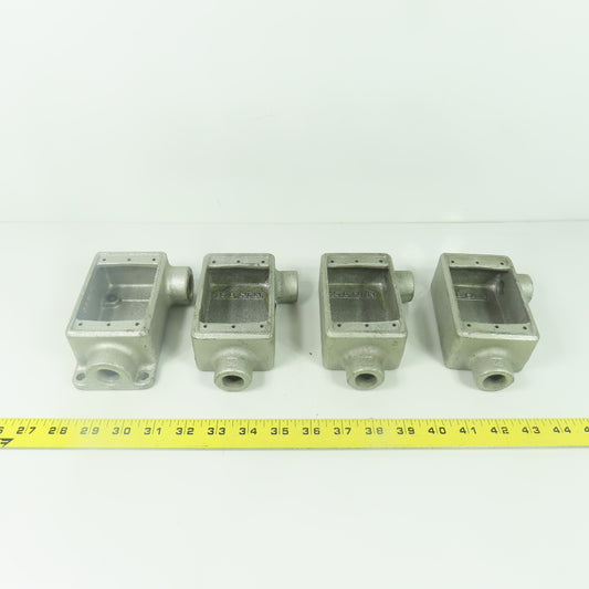 Crouse Hinds FSL1 Cast Iron Single Gang Device Box 1/2" NPT Lot Of 4