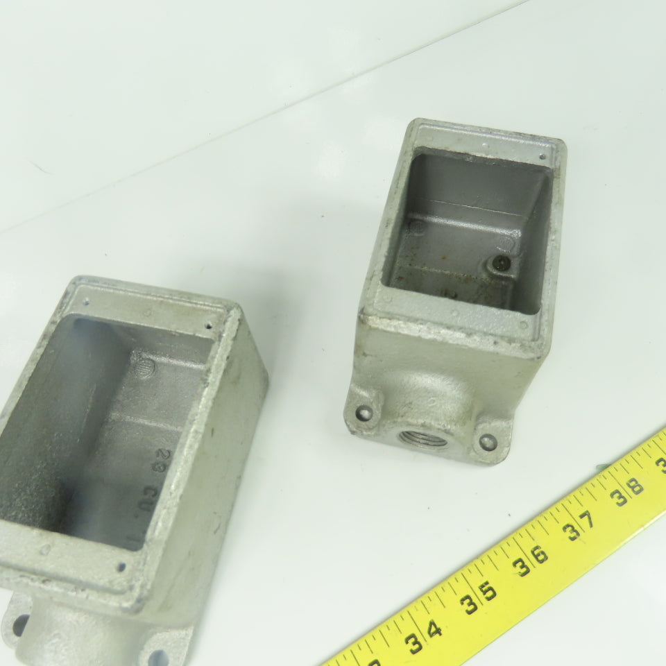Crouse Hinds FD1 Cast Iron Single Gang Device Box 1/2" NPT Lot Of 2