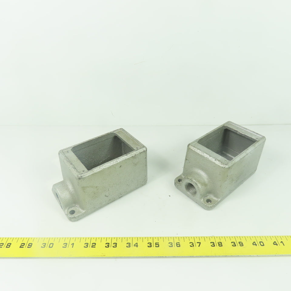 Crouse Hinds FD1 Cast Iron Single Gang Device Box 1/2" NPT Lot Of 2
