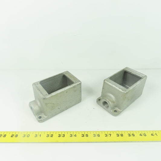 Crouse Hinds FD1 Cast Iron Single Gang Device Box 1/2" NPT Lot Of 2