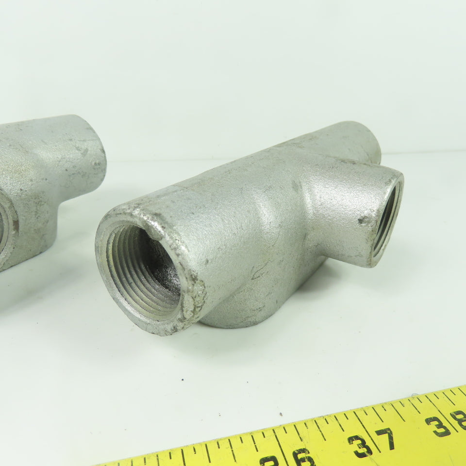 Crouse Hinds T37 1" NPT Cast Malleable Iron Threaded Conduit Body Lot Of 2