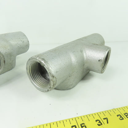 Crouse Hinds T37 1" NPT Cast Malleable Iron Threaded Conduit Body Lot Of 2