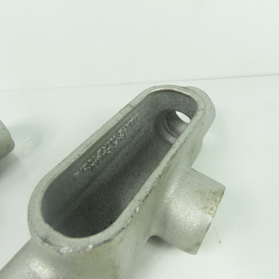 Crouse Hinds T37 1" NPT Cast Malleable Iron Threaded Conduit Body Lot Of 2