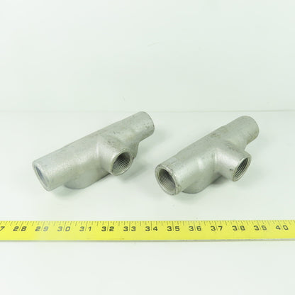 Crouse Hinds T37 1" NPT Cast Malleable Iron Threaded Conduit Body Lot Of 2