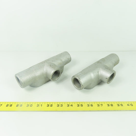 Crouse Hinds T37 1" NPT Cast Malleable Iron Threaded Conduit Body Lot Of 2