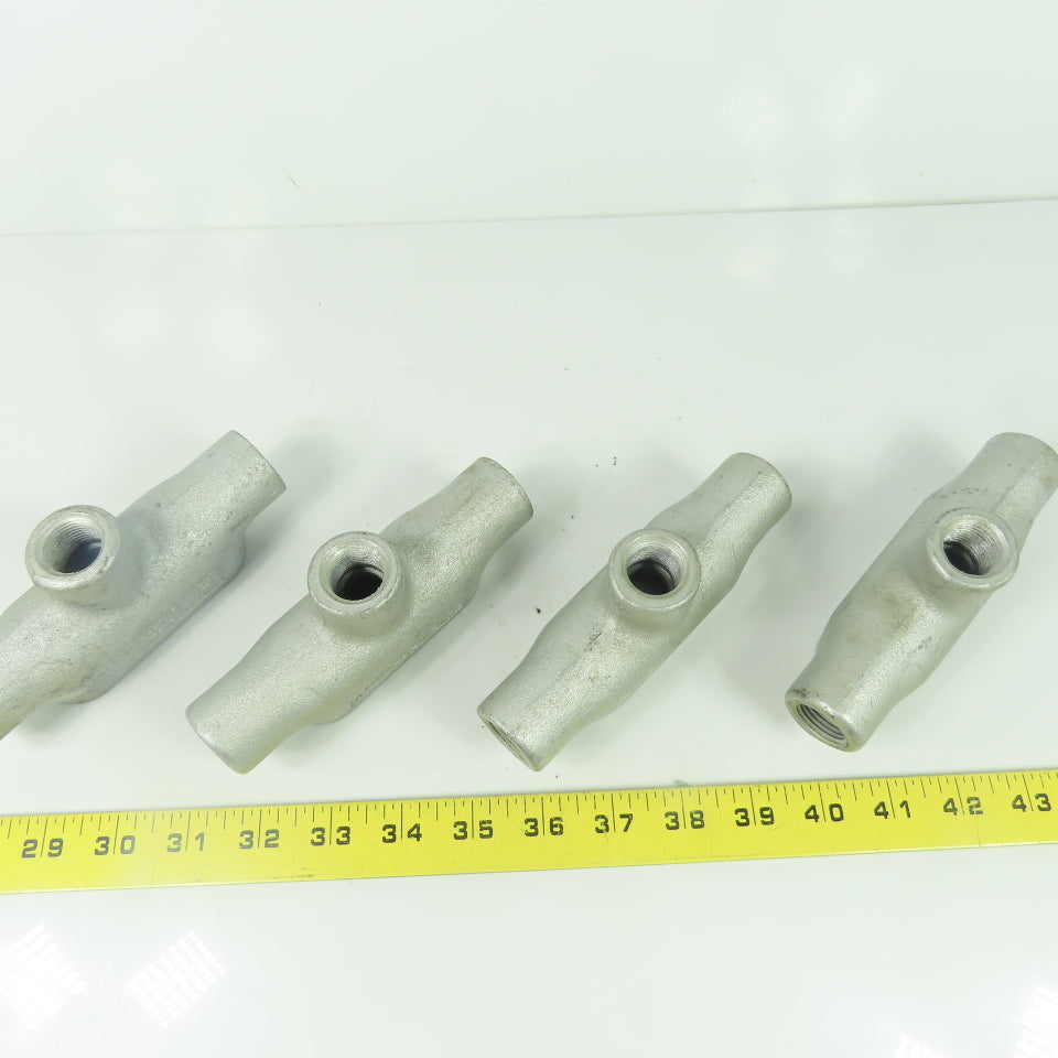 Crouse Hinds TB17 1/2" NPT Cast Malleable Iron Threaded Conduit Body Lot Of 4