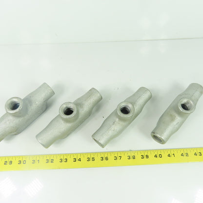 Crouse Hinds TB17 1/2" NPT Cast Malleable Iron Threaded Conduit Body Lot Of 4