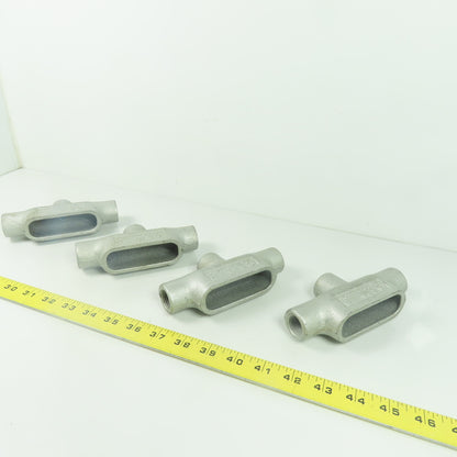 Crouse Hinds TB17 1/2" NPT Cast Malleable Iron Threaded Conduit Body Lot Of 4