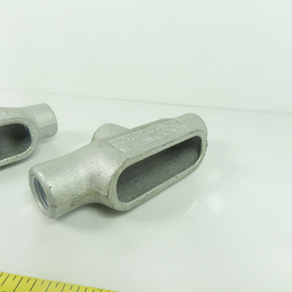 Crouse Hinds TB17 1/2" NPT Cast Malleable Iron Threaded Conduit Body Lot Of 4