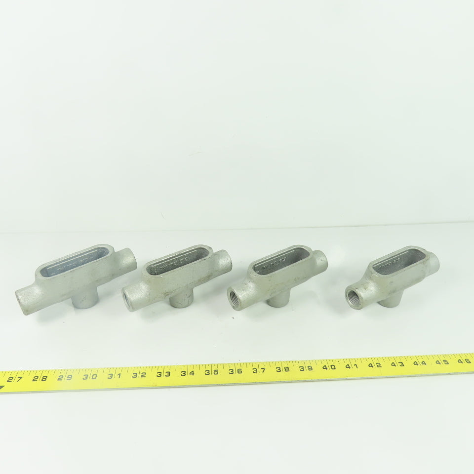 Crouse Hinds TB17 1/2" NPT Cast Malleable Iron Threaded Conduit Body Lot Of 4