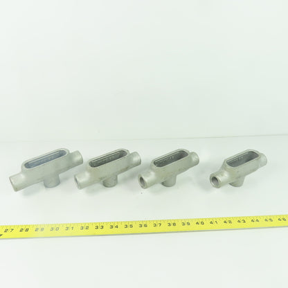 Crouse Hinds TB17 1/2" NPT Cast Malleable Iron Threaded Conduit Body Lot Of 4