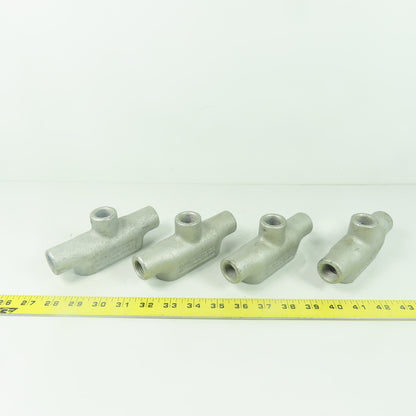 Crouse Hinds TB17 1/2" NPT Cast Malleable Iron Threaded Conduit Body Lot Of 4