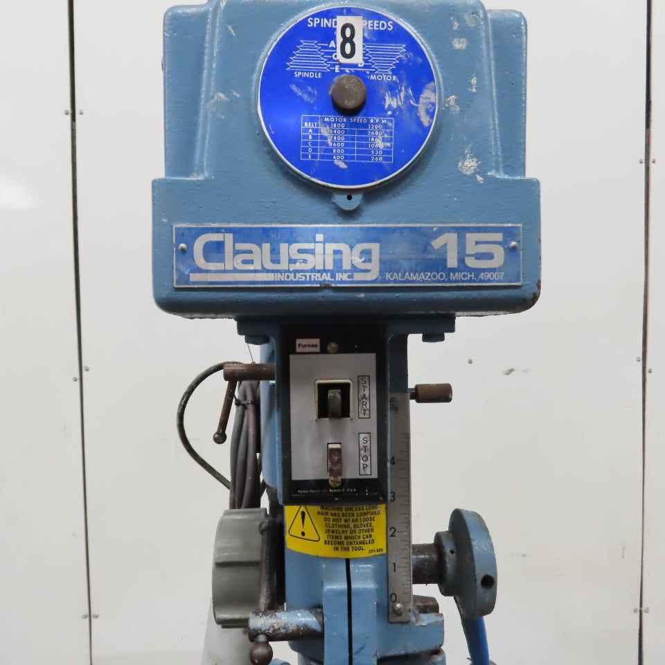 Clausing 1622 1HP 15"Floor Model Drill Press 230/460V 3PH W/N Reverse Tested