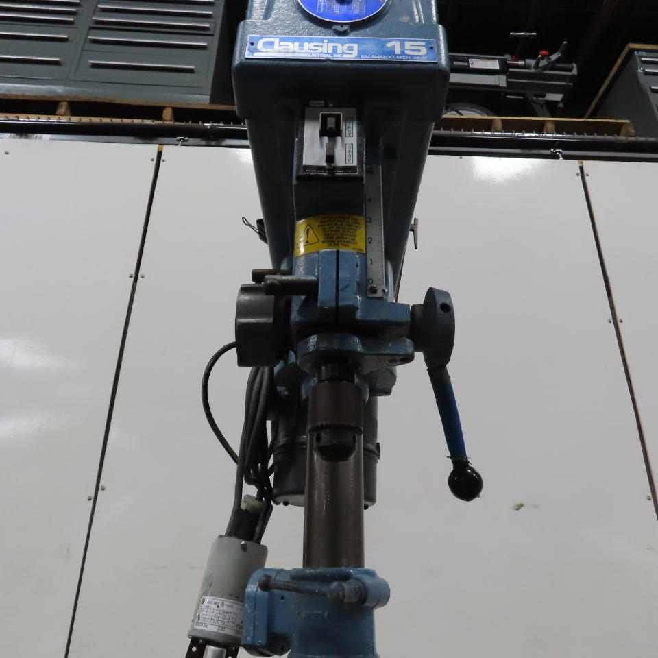 Clausing 1622 1HP 15"Floor Model Drill Press 230/460V 3PH W/N Reverse Tested