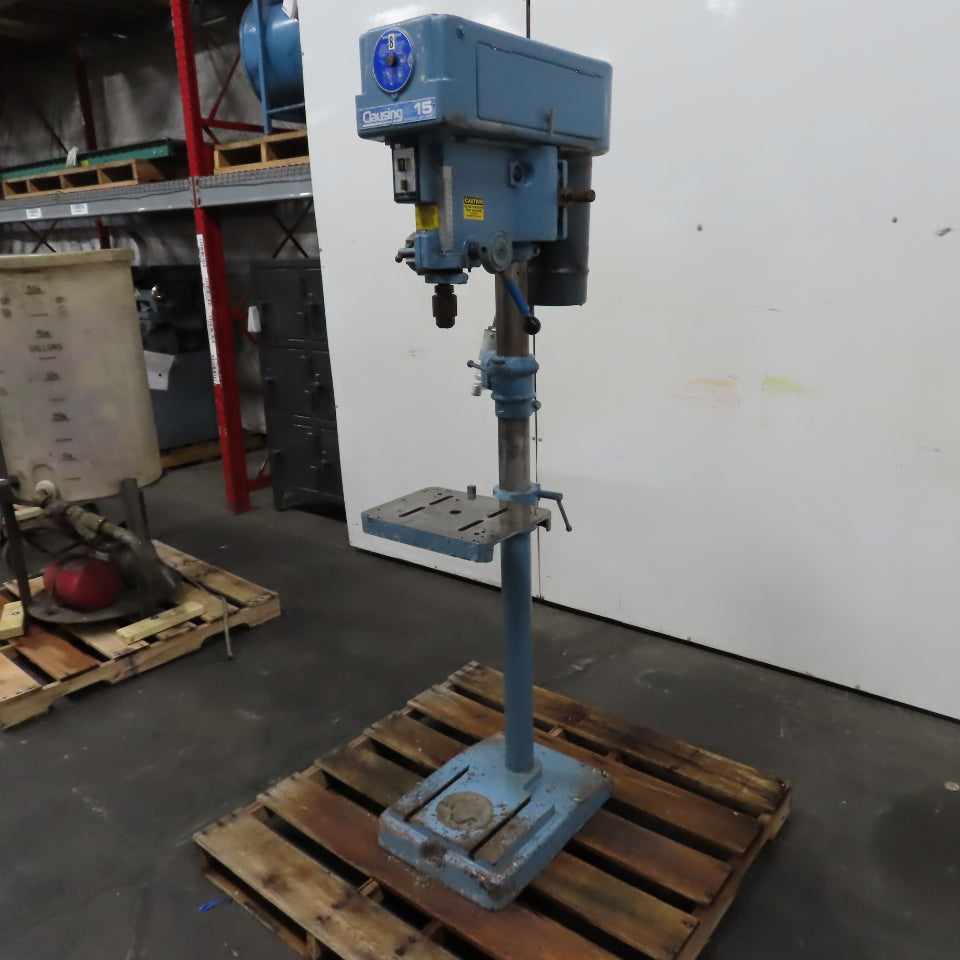 Clausing 1622 1HP 15"Floor Model Drill Press 230/460V 3PH W/N Reverse Tested