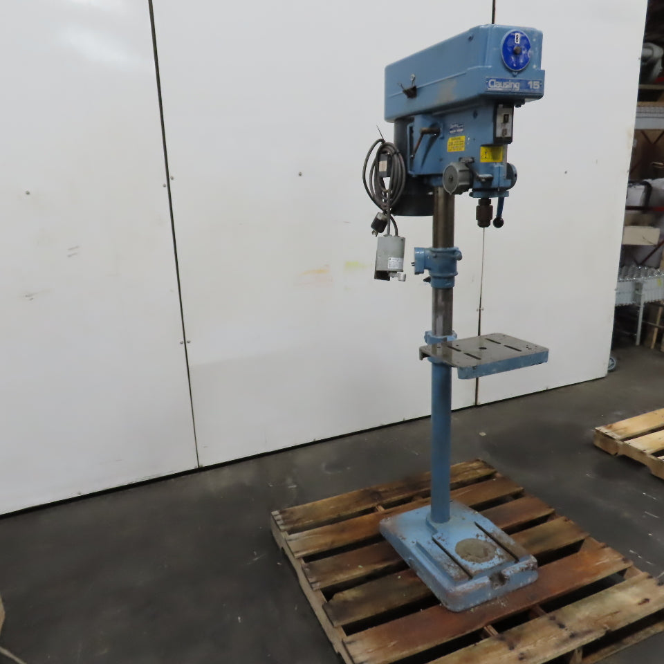 Clausing 1622 1HP 15"Floor Model Drill Press 230/460V 3PH W/N Reverse Tested