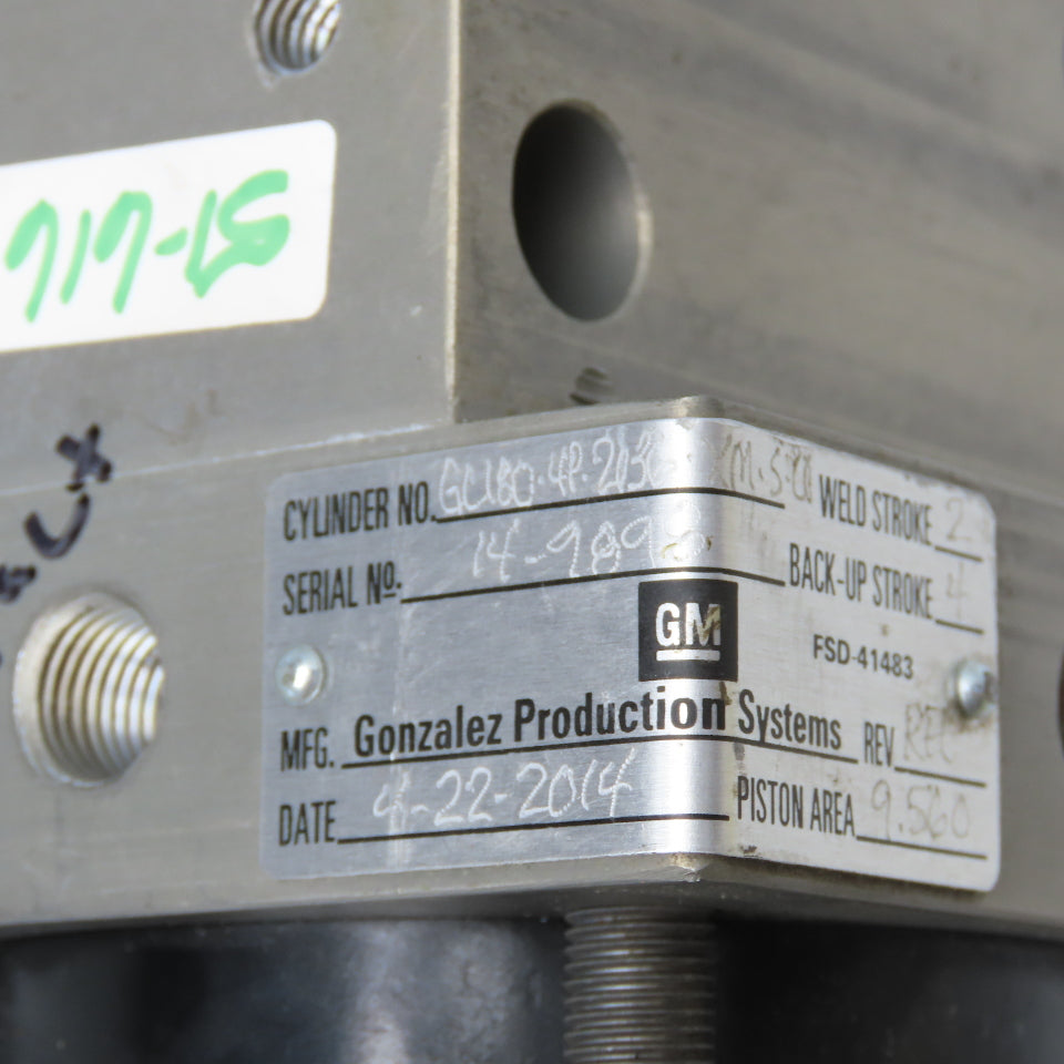 Gonzalez GC180-4P-2036 6" Full Stroke 2 Stage Retract 4" 2" Air Cylinder