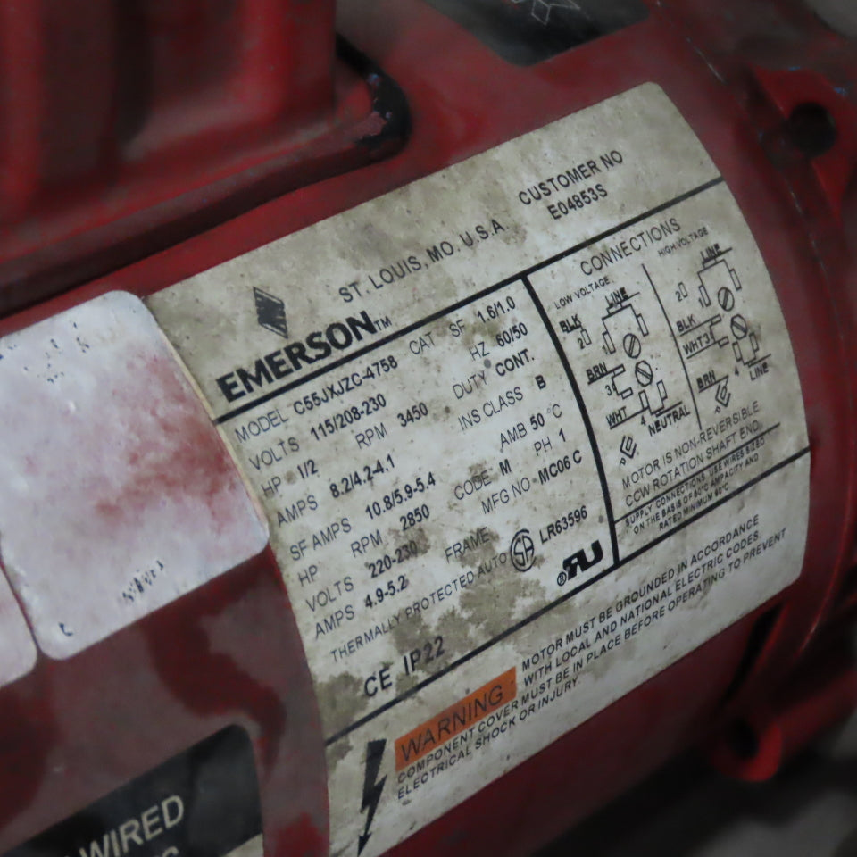 Bell & Gossett 30-1S 1AM001 50 Gallon 1/2HP Boiler Feed Pump Tank Unit 115/230V