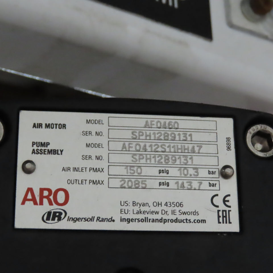 ARO AF0460 Bulk Unloader Pneumatic Drum Pump Unit 150PSI In 2085PSIG Out