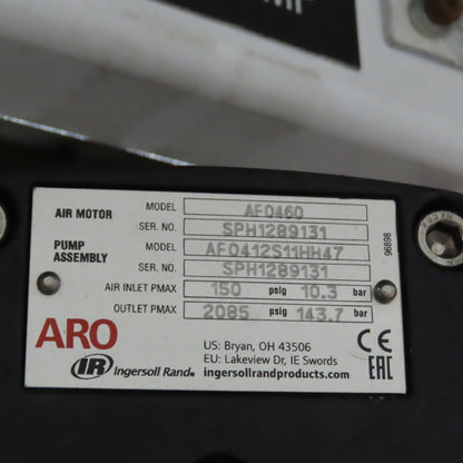 ARO AF0460 Bulk Unloader Pneumatic Drum Pump Unit 150PSI In 2085PSIG Out