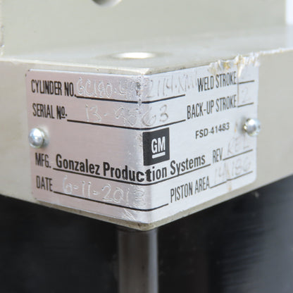 Gonzalez GC180-4P2114-XM1 4" Bore 2" Stroke 2 Stage Double Acting Air Cylinder