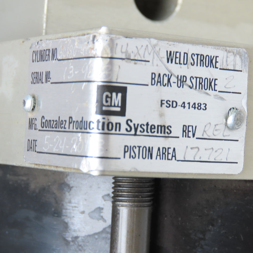 Gonzalez GC180-214-XM 4" Bore 2" Stroke 2 Stage Double Acting Air Cylinder
