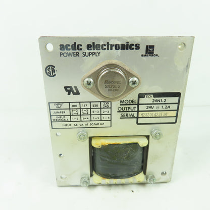 ACDC Electronics 24N1.2 Power Supply 24V 1.2A Output 100-240V Input