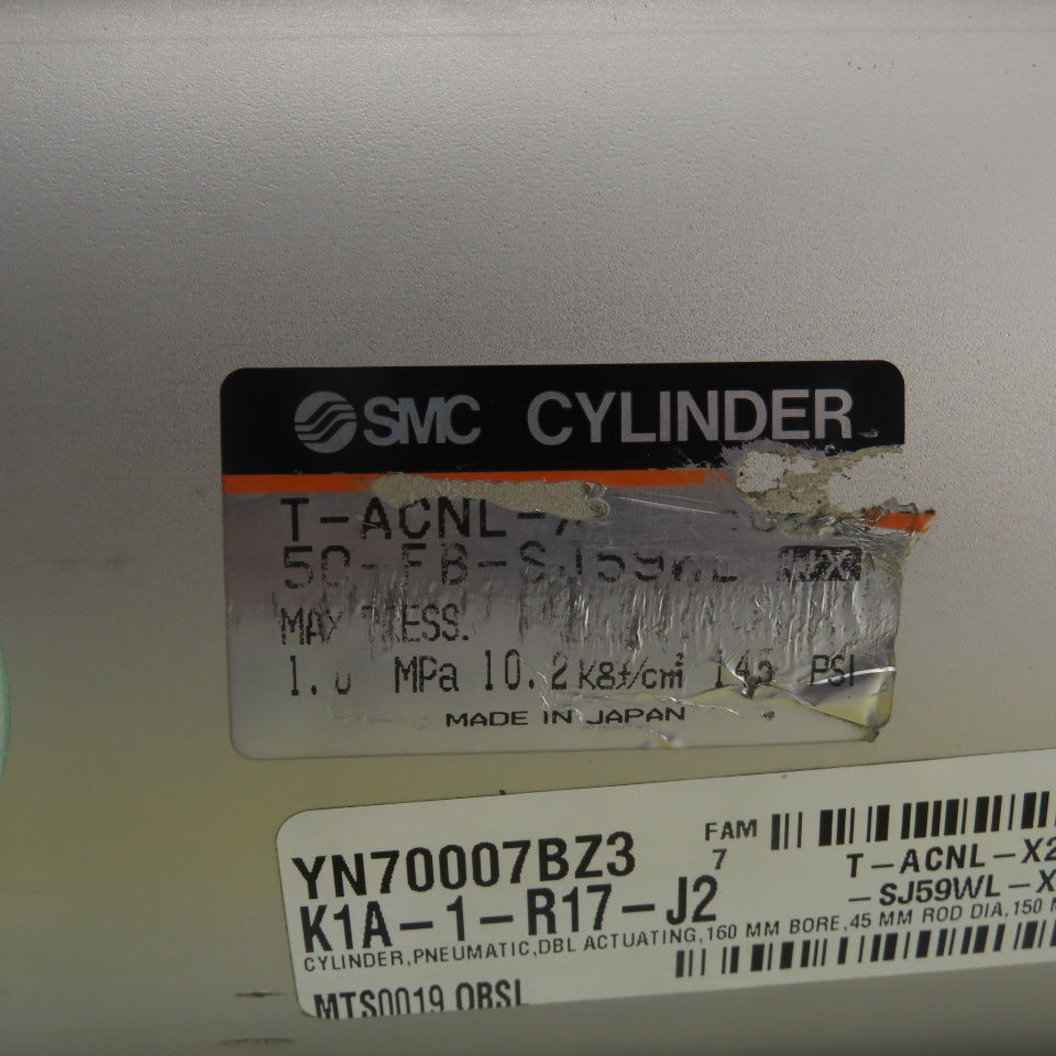 SMC T-ACNL-X2-160X150-FB Double Act Pneumatic Cylinder 150mm Bore 160mm Stroke
