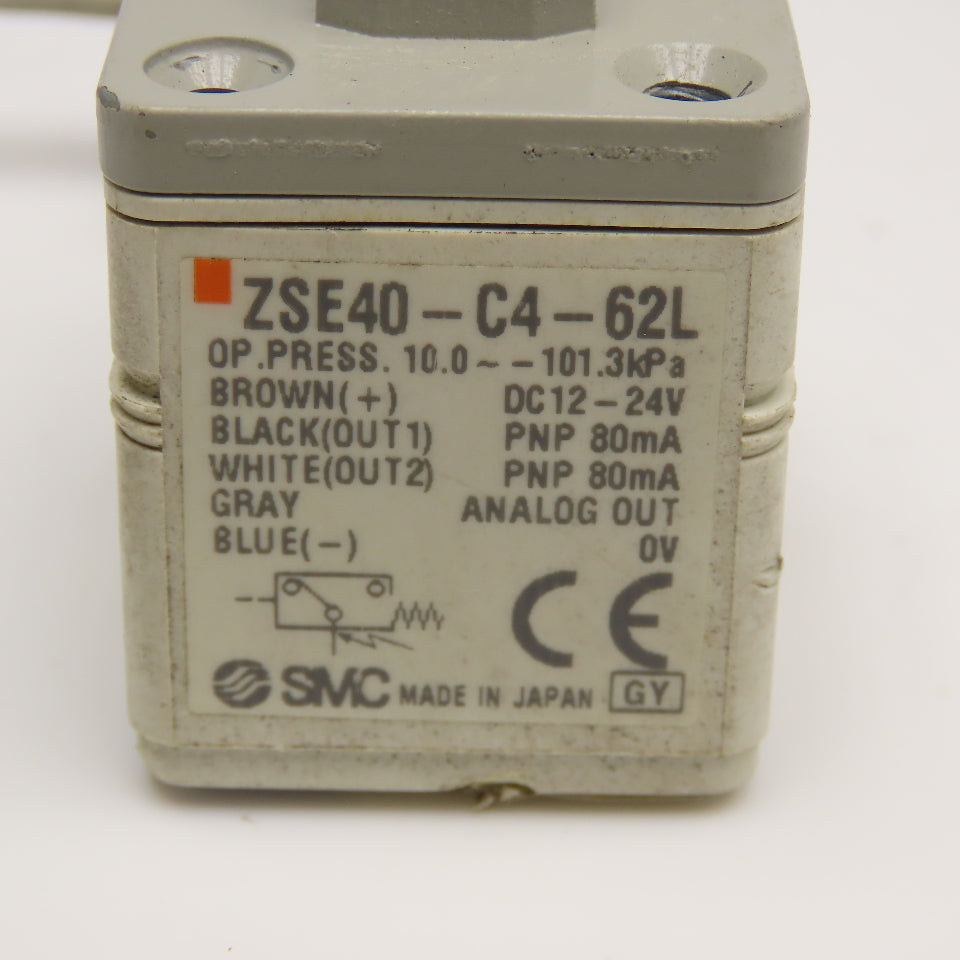 SMC ZSE40-C4-62L Vacuum Switch 10.0-101.3kPa 12-24V 4mm Airline