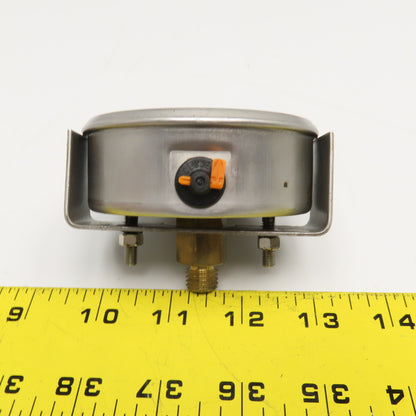 Wika EN-837-1 0-4 Bar Oil Filled Pressure Gauge Stainless Steel 3"