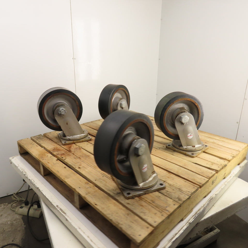 Hamilton 080105 4" x 12" Duralast Polyurethane on Cast Iron Swivel Casters Set/4
