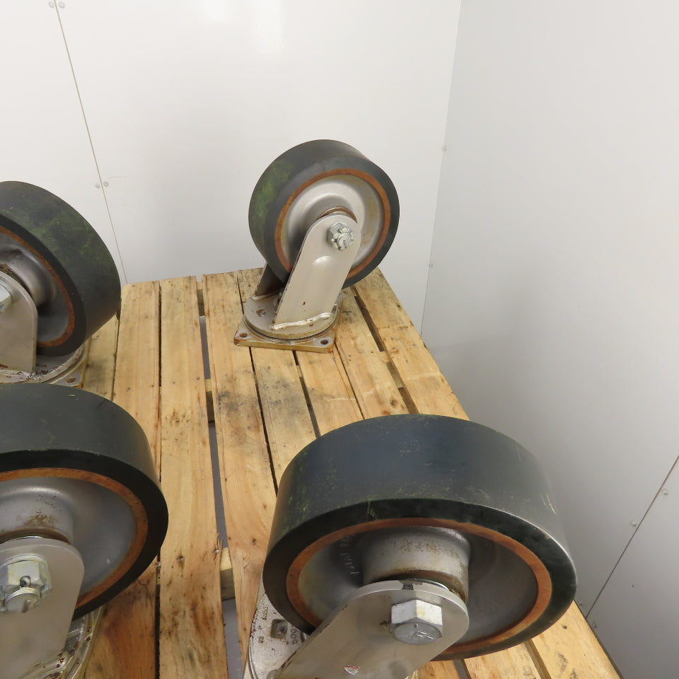 Hamilton 080105 4" x 12" Duralast Polyurethane on Cast Iron Swivel Casters Set/4