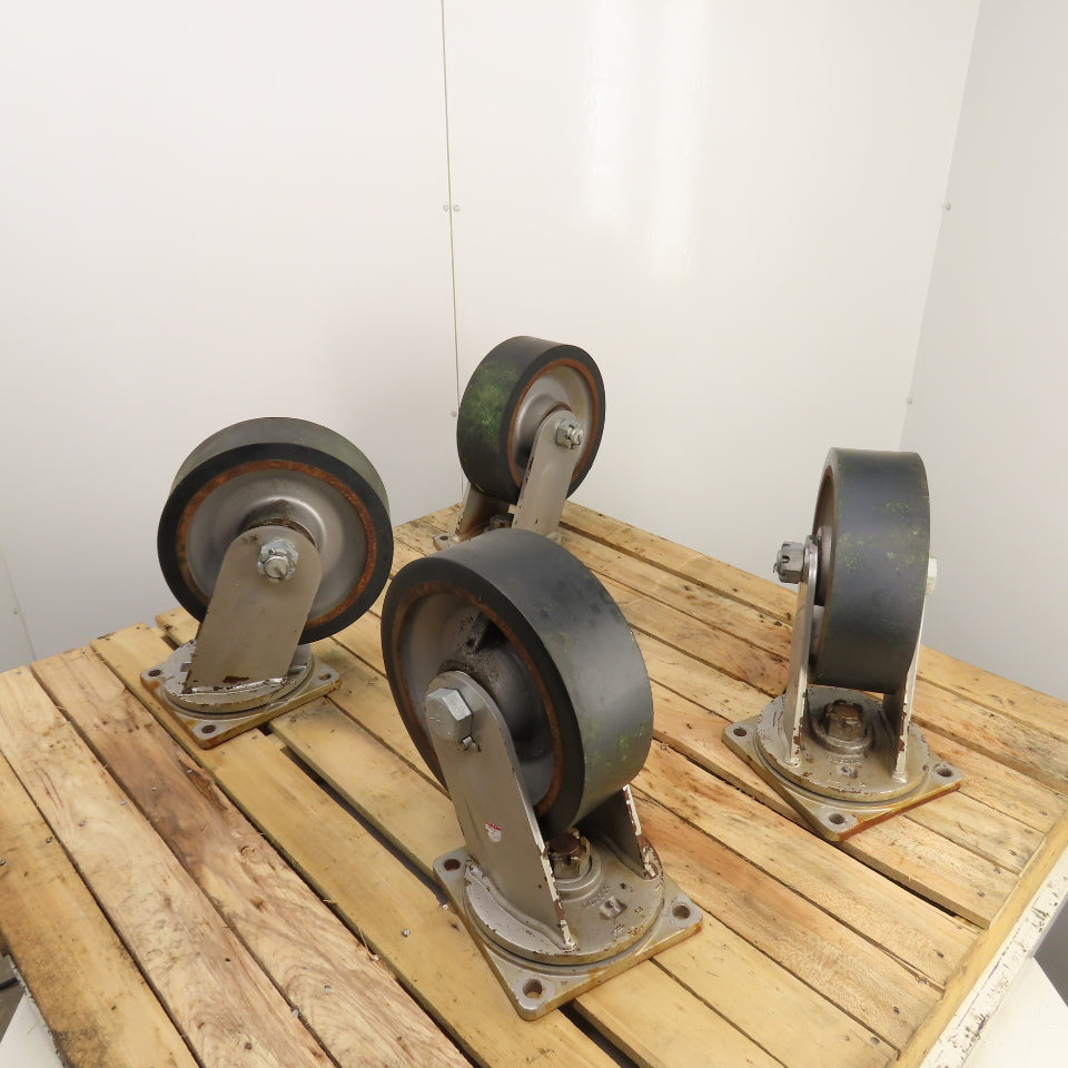 Hamilton 080105 4" x 12" Duralast Polyurethane on Cast Iron Swivel Casters Set/4