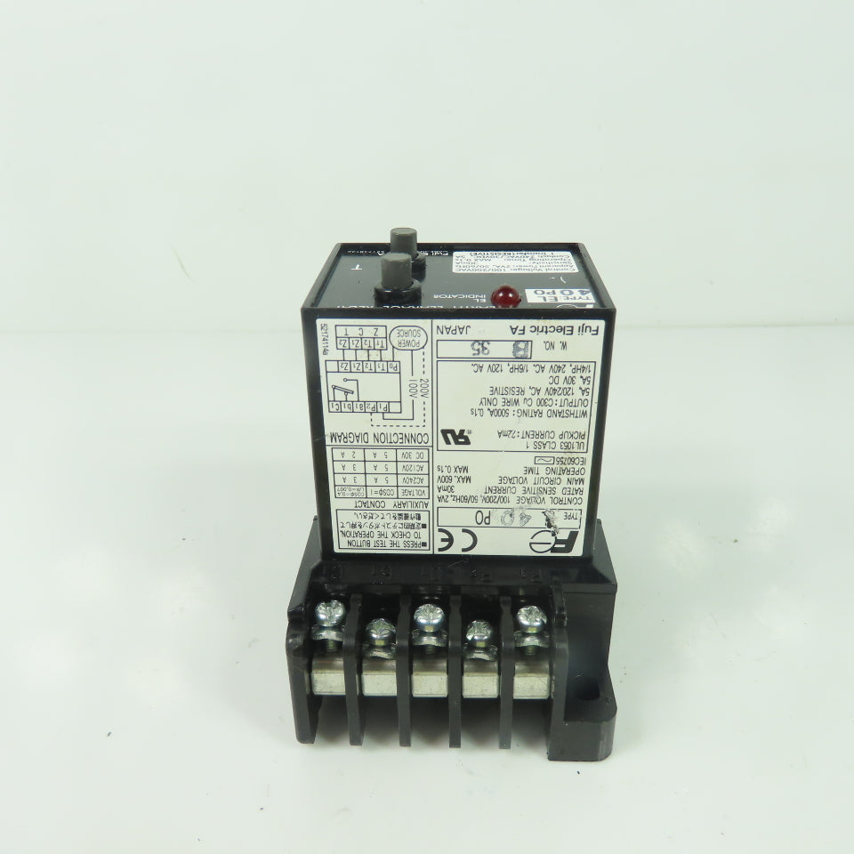 Fuji 40P0 Earth Leakage Relay 100/200VAC 2VA 30mA