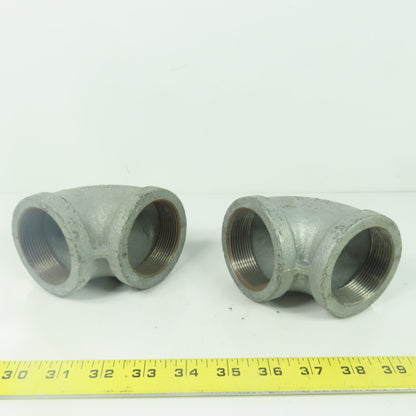 Ward 2" X 2" NPT Malleable Iron Pipe Fitting Elbow 90° Lot Of 2