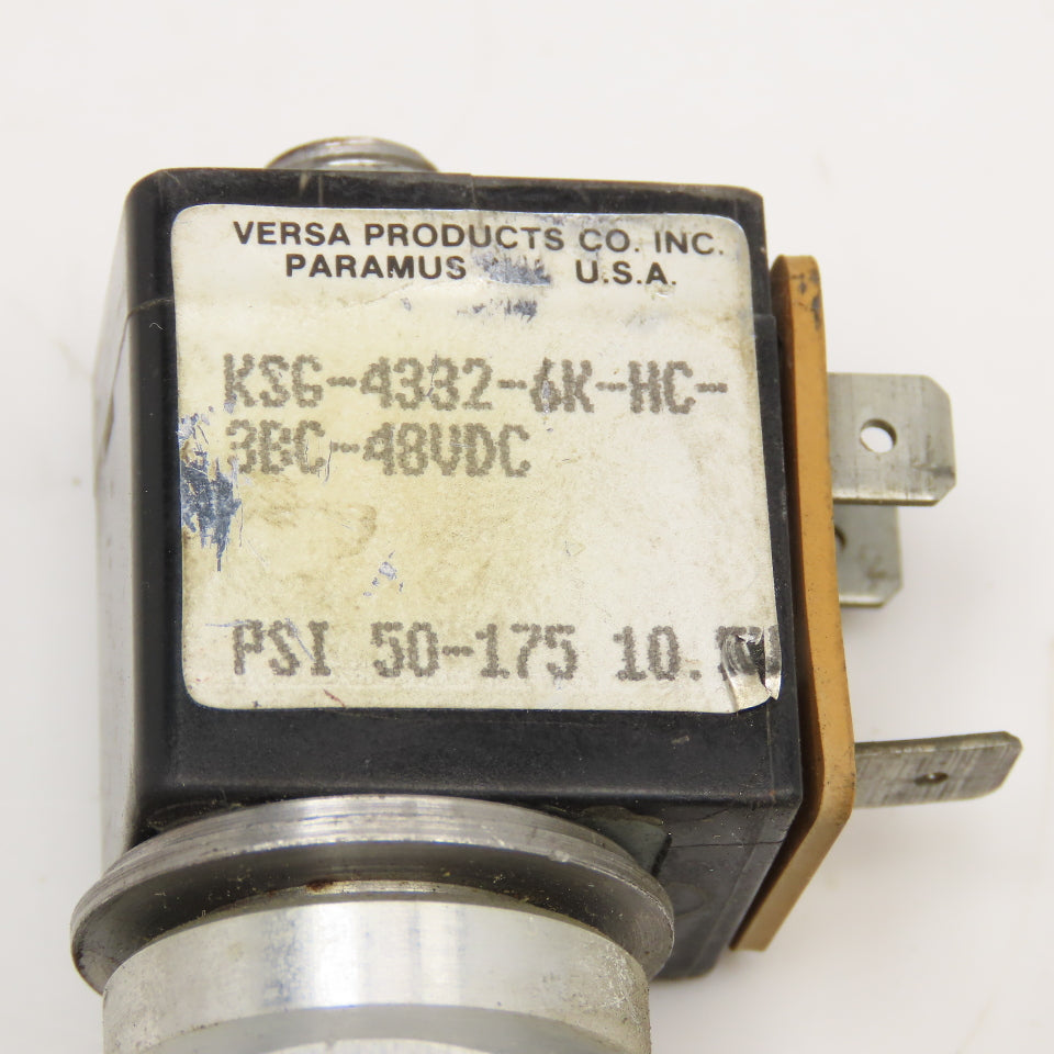 Versa Valve KSG-4332-6K-HC-3-A024 4/2 Position Single Solenoid Air Valve 48VDC