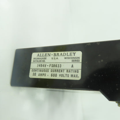 Allen Bradley 1494V-FSR633 Ser A 30A Fuse Block Holder 600V Lot Of 3