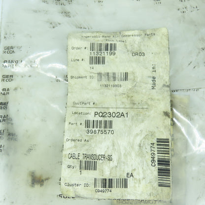 Ingersoll Rand 39875570 NEW OEM Transducer Cable