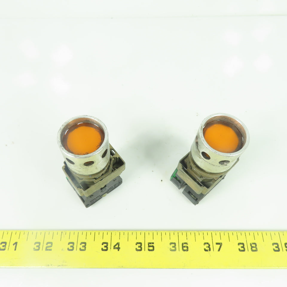 Allen Bradley Orange Illuminated Momentary Contact Push Button Lot Of 2