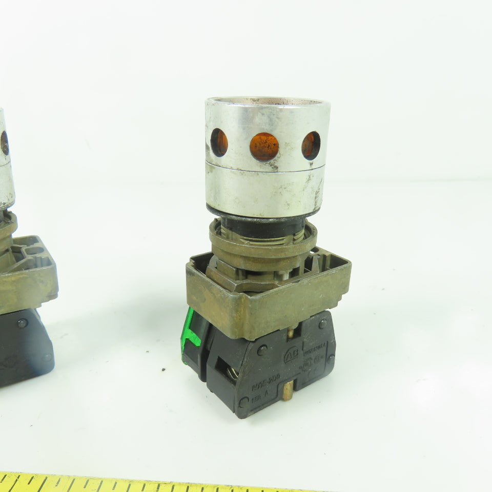 Allen Bradley Orange Illuminated Momentary Contact Push Button Lot Of 2