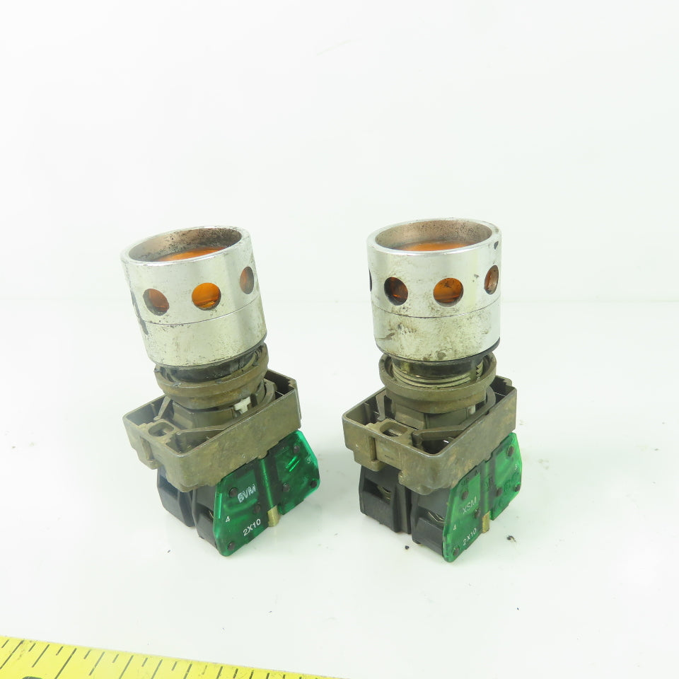 Allen Bradley Orange Illuminated Momentary Contact Push Button Lot Of 2