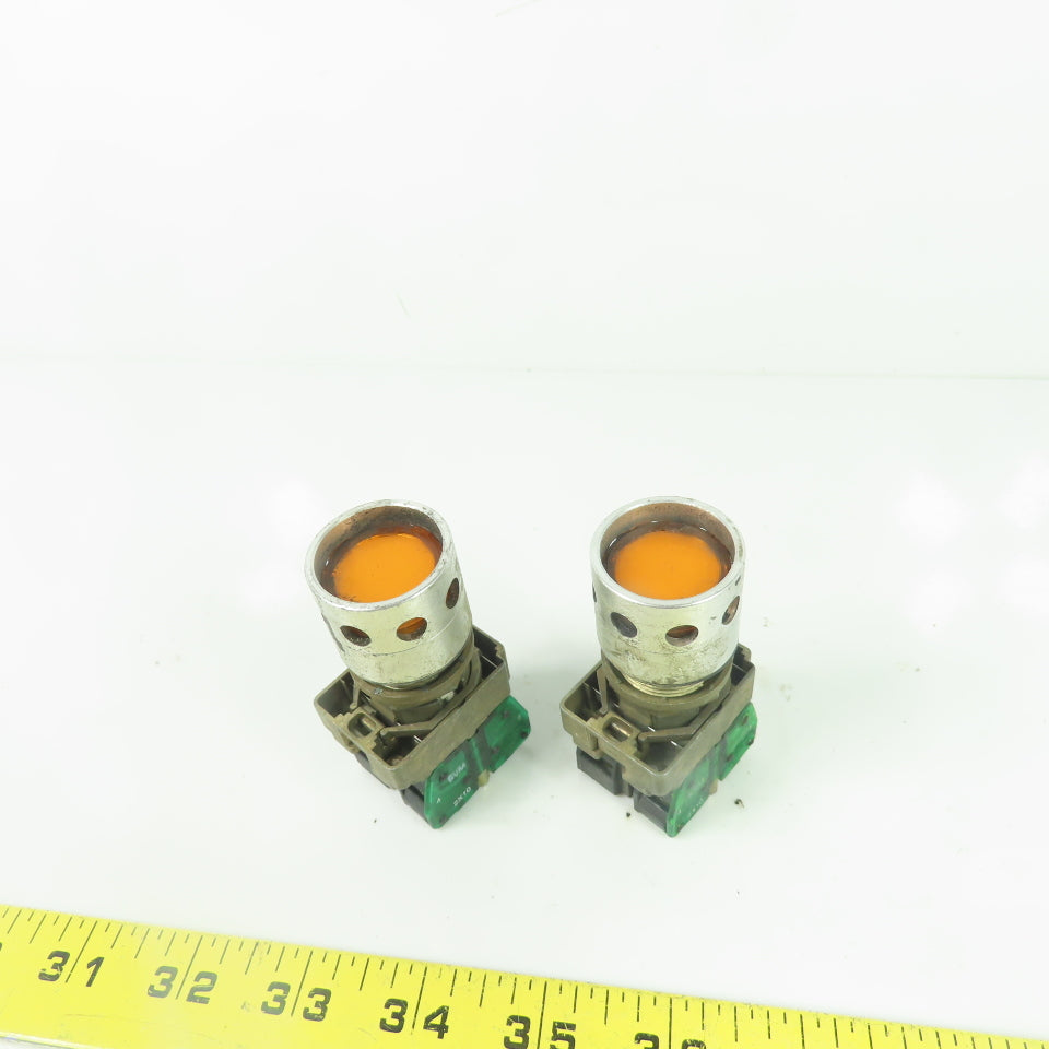 Allen Bradley Orange Illuminated Momentary Contact Push Button Lot Of 2