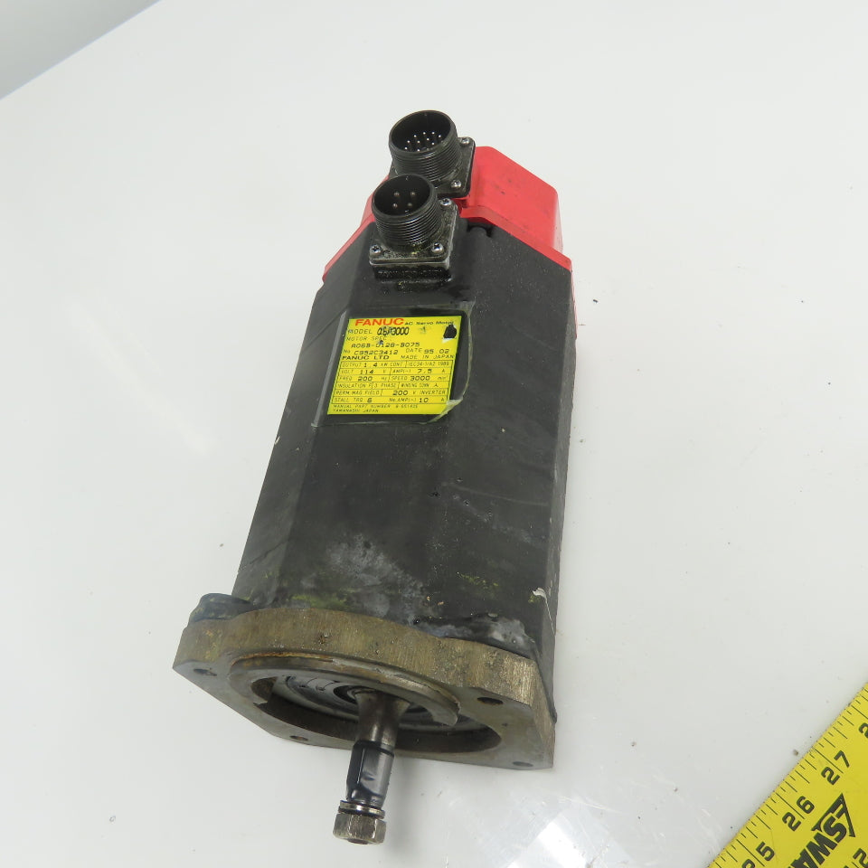 Fanuc A06B-0128-B075 1.4KW AC Servo Motor 114V 3Ph 7.5A 3000RPM