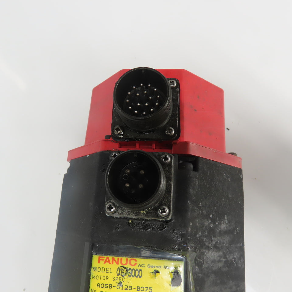 Fanuc A06B-0128-B075 1.4KW AC Servo Motor 114V 3Ph 7.5A 3000RPM