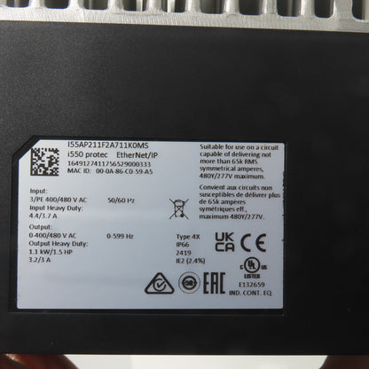Lenze I55AP211F2A711K0MS I550 1.5kW 1.5HP Inverter Drive I55AP211F2A711K7MS