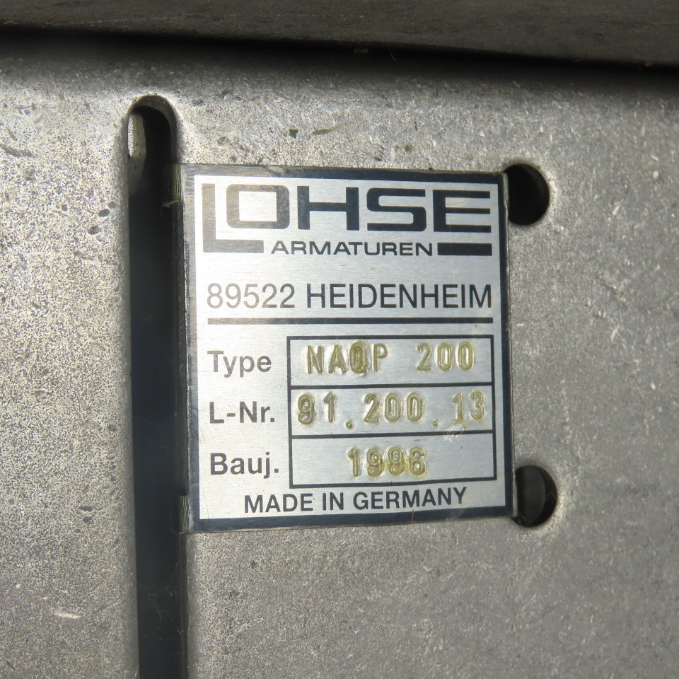 Lohse NAQP 200 Stainless Steel Reject Valves 214mm Stroke 160mm Bore